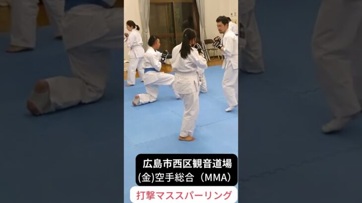 広島市西区観音道場　(金)空手総合MMAクラス　打撃マススパーリング　初心者から総合MMAを学べる空手教室禅道会　#shorts