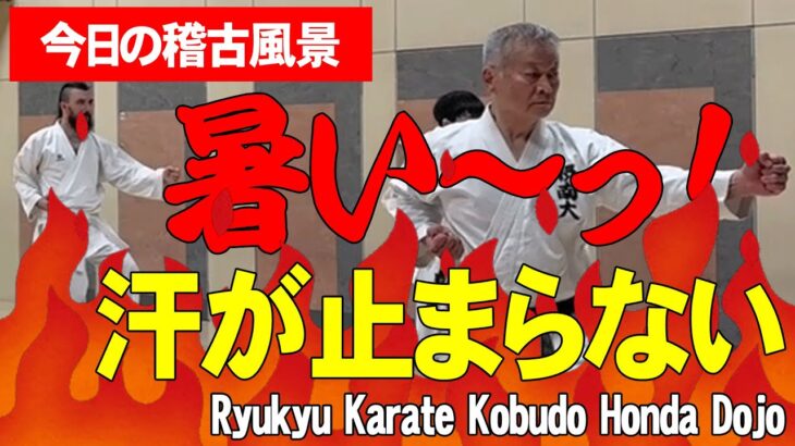 【琉球空手 】【琉球古武道】気温３０℃越えはシニアには辛い！道場は冷暖房完備ですが調整が難しいですね。水分補給を怠らず出来るだけ汗を流すようにしています。