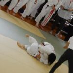 female judo newaza in Japan（大学女子柔道、寝技が決まる様子）